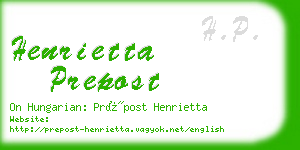 henrietta prepost business card